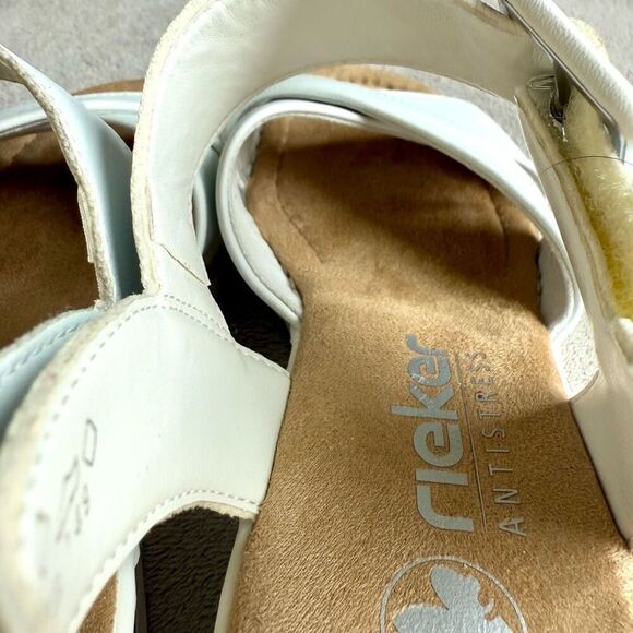 Rieker Antistress Women’s White Cross Front Ankle Strap Comfort Sandals - Picture 2 of 6